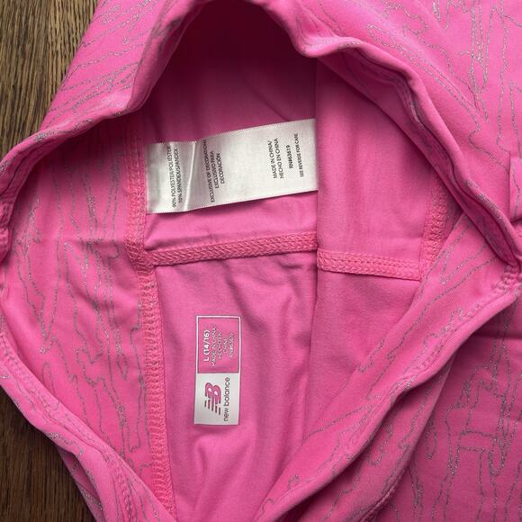 New Balance Girls Printed Performance High Rise Leggings Large 14/16 Black PinK - Picture 11 of 16